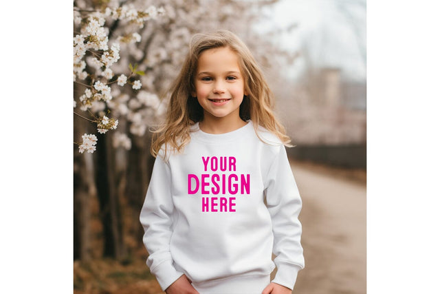 Kids White Sweatshirt Mockup Mock Up Photo Craftlabsvg24 