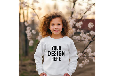 Kids White Sweatshirt Mockup Mock Up Photo Craftlabsvg24 