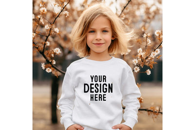 Kids White Sweatshirt Mockup Mock Up Photo Craftlabsvg24 
