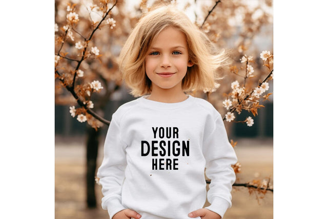Kids White Sweatshirt Mockup Mock Up Photo Craftlabsvg24 