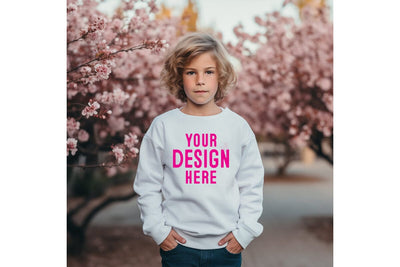 Kids White Sweatshirt Mockup Mock Up Photo Craftlabsvg24 