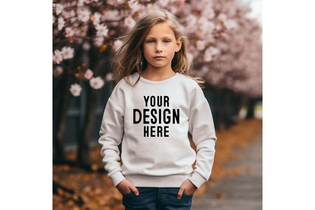 Kids White Sweatshirt Mockup Mock Up Photo Craftlabsvg24 
