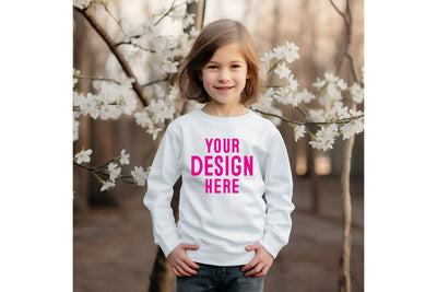 Kids White Sweatshirt Mockup Mock Up Photo Craftlabsvg24 