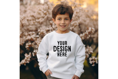 Kids White Sweatshirt Mockup Mock Up Photo Craftlabsvg24 