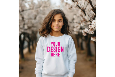 Kids White Sweatshirt Mockup SVG Craftlabsvg24 