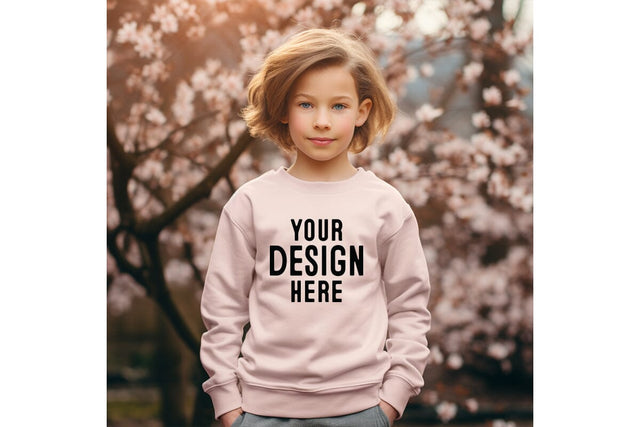 Kids White Sweatshirt Mockup SVG Craftlabsvg24 