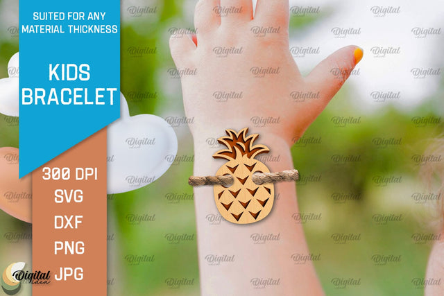 Kids Wooden Bracelet Laser Cut. Children Bracelet SVG SVG Evgenyia Guschina 