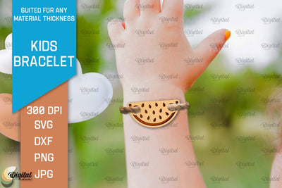 Kids Wooden Bracelet Laser Cut. Children Bracelet SVG SVG Evgenyia Guschina 