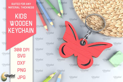 Kids Wooden Keychains Laser Cut. Key Rings for Kids SVG SVG Evgenyia Guschina 