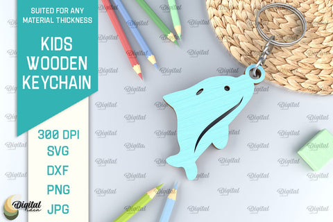 Kids Wooden Keychains Laser Cut. Key Rings for Kids SVG SVG Evgenyia Guschina 