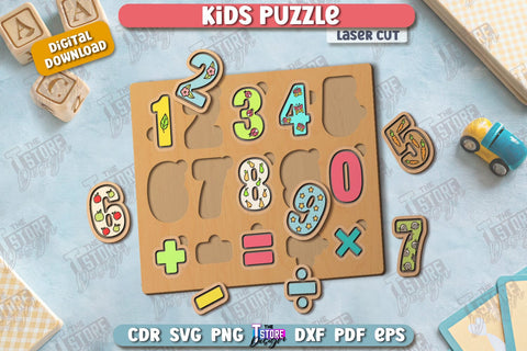 Kids Wooden Puzzle Laser Cut Bundle | Montessori Toy | Wooden Animal Puzzle | Educational Game | CNC Files SVG The T Store Design 