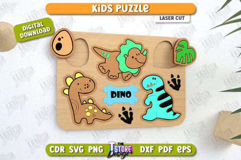 Kids Wooden Puzzle Laser Cut Bundle | Montessori Toy | Wooden Animal Puzzle | Educational Game | CNC Files SVG The T Store Design 