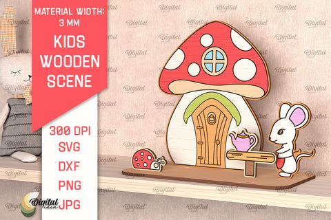 Kids Wooden Scenes Laser Cut Bundle. Kids Designs SVG SVG Evgenyia Guschina 