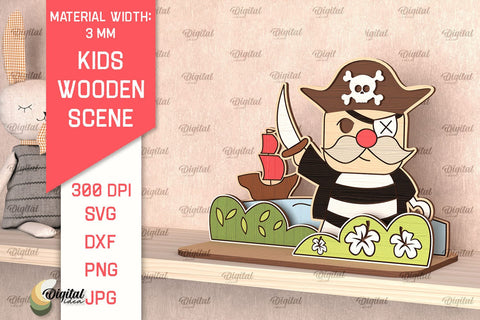 Kids Wooden Scenes Laser Cut Bundle. Kids Designs SVG SVG Evgenyia Guschina 