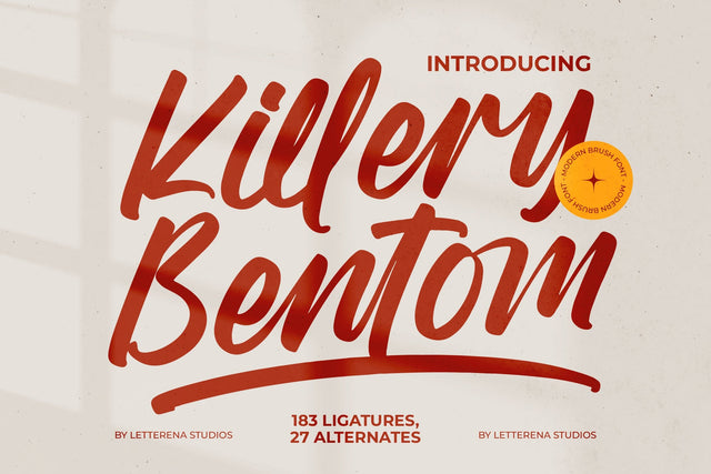 Killery Bentom - Modern Brush Font Font Letterena Studios 