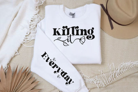 Killing it Sleeve SVG Design, Inspirational sleeve SVG, Motivational Sleeve SVG Design, Positive Sleeve SVG SVG Regulrcrative 