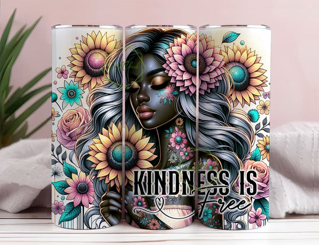 Kind Heart Fierce Mind Brave Spirit Tumbler Wrap PNG,Funny Sarcastic Sublimation Design, Inspirational Tumbler PNG, Affirmation Tumbler wrap Sublimation PixelChick 