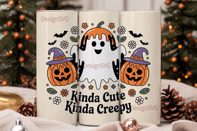 Kinda Cute Halloween 20oz Tumbler Wrap Sublimation DesignSVG 
