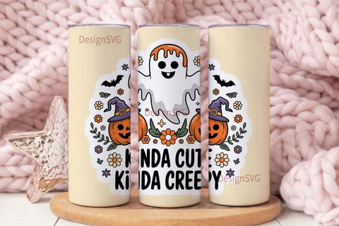 Kinda Cute Halloween 20oz Tumbler Wrap Sublimation DesignSVG 