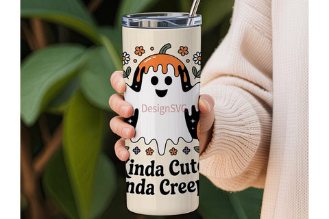 Kinda Cute Halloween 20oz Tumbler Wrap Sublimation DesignSVG 