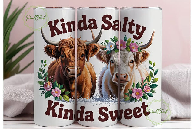 Kinda Salty Kinda Sweet 20oz Tumbler Sublimation PixelChick 