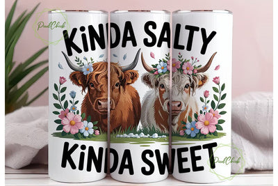 Kinda Salty Kinda Sweet 20oz Tumbler Sublimation PixelChick 