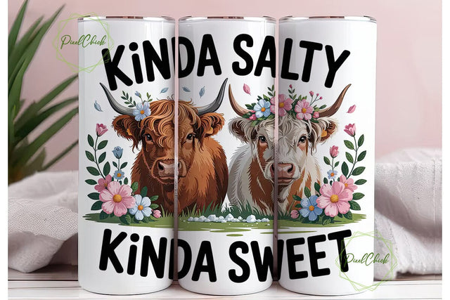 Kinda Salty Kinda Sweet 20oz Tumbler Sublimation PixelChick 