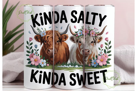 Kinda Salty Kinda Sweet 20oz Tumbler Sublimation PixelChick 