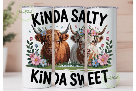 Kinda Salty Kinda Sweet 20oz Tumbler Sublimation PixelChick 