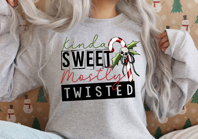 Kinda Sweet Mostly Twisted | Gothic Christmas PNG | Dark Holiday Humor Design Sublimation Print Perfect Design Shop 
