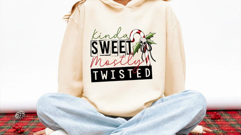 Kinda Sweet Mostly Twisted PNG, Funny Christmas Sublimation, Candy Cane Skull PNG Sublimation So Fontsy VIP Design Shop 