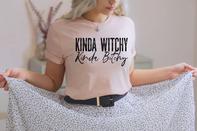 Kinda Witchy Kinda Bitchy | Alternative Typography PNG | Edgy Attitude Design Sublimation Crafting After Dark 