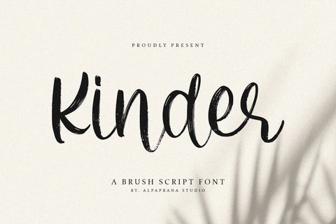 Kinder - Brush Script Font Font Alpaprana Studio 
