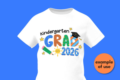 Kindergarten Grad 2026 SVG | Graduation 26 PNG Sublimation for Preschool Graduates, Elementary School Students | Kids T-Shirt Print Digital Sublimation AnnaViolet_store 