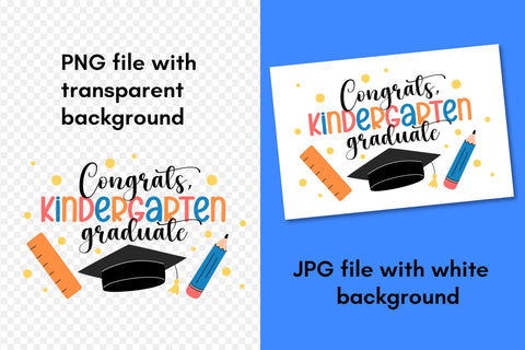 Kindergarten Graduate Congrats SVG | Graduation PNG Sublimation | Congratulations Preschool Students | Kids T-Shirt Print Digital Download Sublimation AnnaViolet_store 