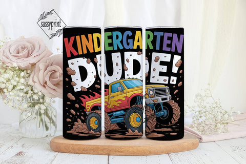 Kindergarten Monster Truck 20oz Tumbler Sublimation sassyprint 