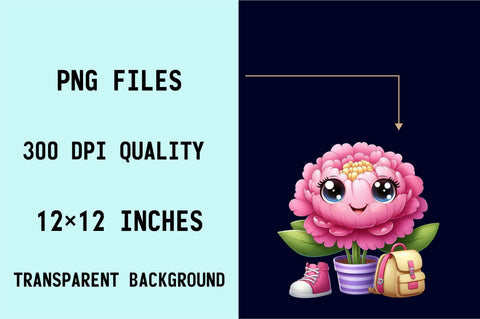 Kindergarten Nursery Kids Peony Clipart Sublimation SVGArt 