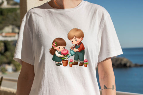 Kindergarten Nursery Kids Peony Clipart Sublimation SVGArt 