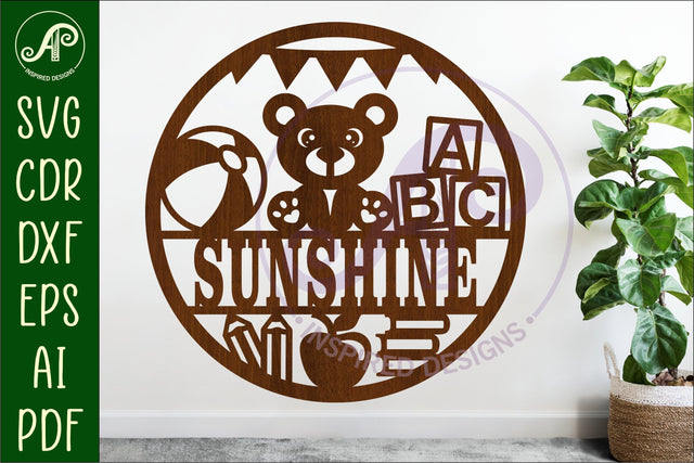 Kindergarten personalized laser cut wall art sign, SVG file SVG APInspireddesigns 