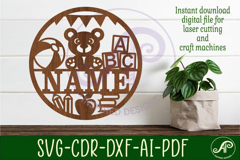 Kindergarten personalized laser cut wall art sign, SVG file SVG APInspireddesigns 