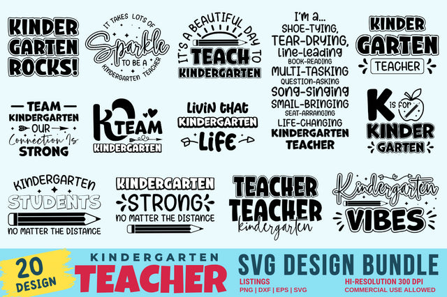 Kindergarten Teacher Svg Bundle SVG Designangry 