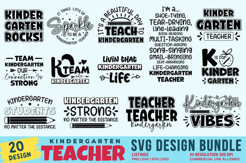 Kindergarten Teacher Svg Bundle SVG Designangry 
