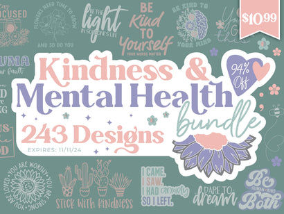 Kindness and Mental Health Bundle Bundle So Fontsy Design Shop 