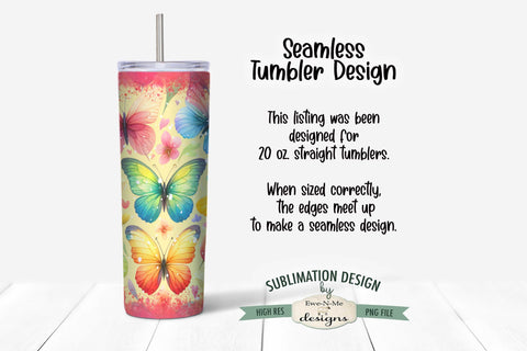 Kindness Changes Everything Butterfly 20oz Seamless Tumbler Sublimation Ewe-N-Me Designs 
