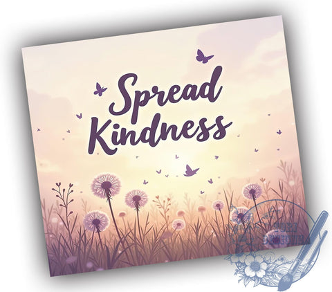 Kindness Dandelion 20oz Tumbler, Dandelion Art, 20oz Tumbler Wrap, Sublimation Design, Inspirational Gift, Nature Decor, Positive Vibes Gift Sublimation ToriDesigns 