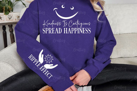 Kindness is contagious spread happiness Sleeve SVG Design SVG Designangry 