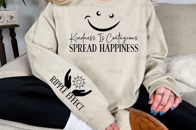Kindness is contagious spread happiness Sleeve SVG Design SVG Designangry 