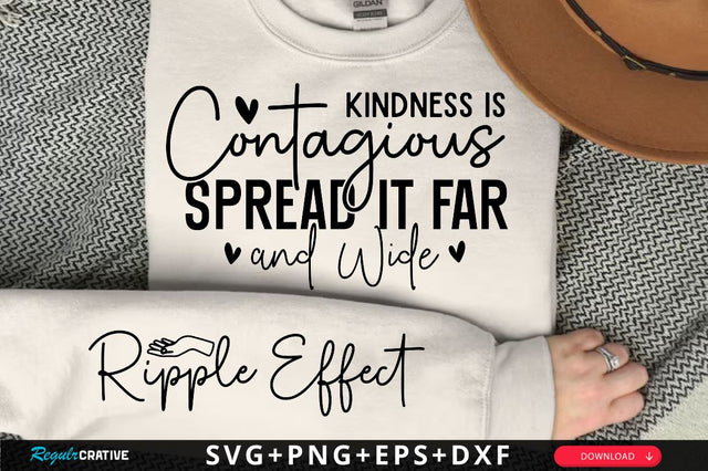 Kindness is Contagious Spread It Far and Wide Sleeve SVG Design, Christian Sleeve SVG, Faith SVG Design, Jesus Sleeve SVG SVG Regulrcrative 