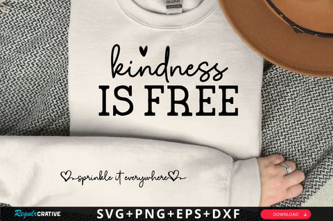 Kindness is free Sleeve SVG Design, Inspirational sleeve SVG, Motivational Sleeve SVG Design, Positive Sleeve SVG SVG Regulrcrative 