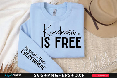 Kindness is Free Sleeve SVG Design, Inspirational sleeve SVG, Motivational Sleeve SVG, Positive Sleeve SVG SVG Regulrcrative 